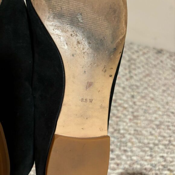 Shoes of Prey Black Suede Leather Bow Ballet Flat- Size 8.5 W - Picture 9 of 11
